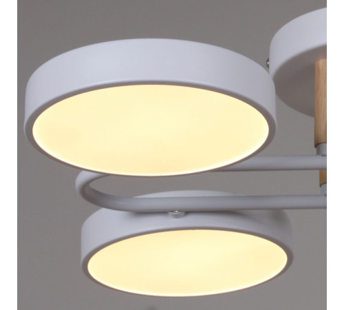 Потолочная люстра Reluce 03322-0.3-08 WH+WOOD Потолочная люстра Reluce 03322-0.3-08 WH+WOOD