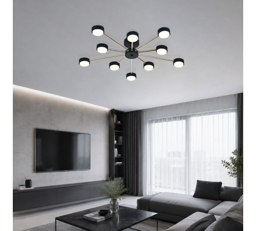 Потолочная люстра Escada Luminix 120008/10R Black/Gold ES0000096