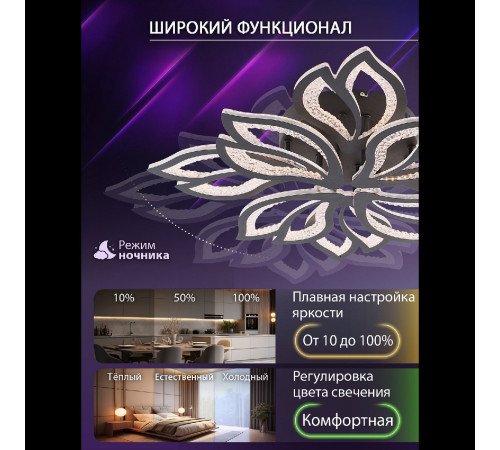 Потолочная люстра Natali Kovaltseva Fortuna LED LAMPS 81107/7C Потолочная люстра Natali Kovaltseva Fortuna LED LAMPS 81107/7C
