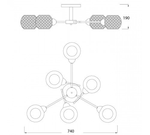 Потолочная люстра Escada Sally 1173/6P