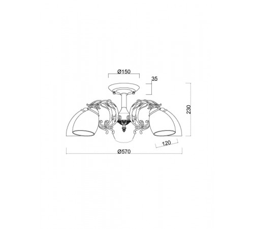 Потолочная люстра Myfar Biene MR2702-5C