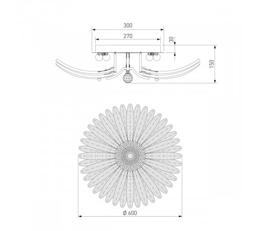 Потолочная люстра Eurosvet Flowers 101015/10 латунь Smart a072174