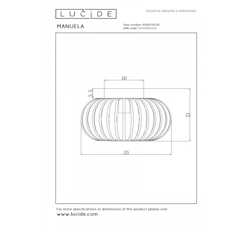 Потолочный светильник Lucide Manuela 81901/25/30