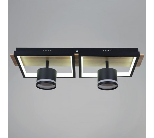 Потолочный светильник Reluce 19560-0.3-2+2 BK+WOOD