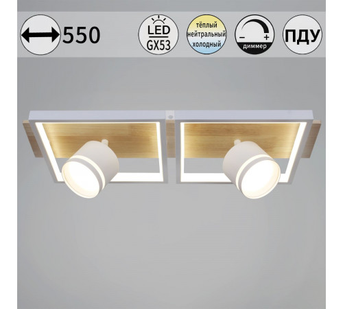 Потолочный светильник Reluce 19560-0.3-2+2 WH+WOOD
