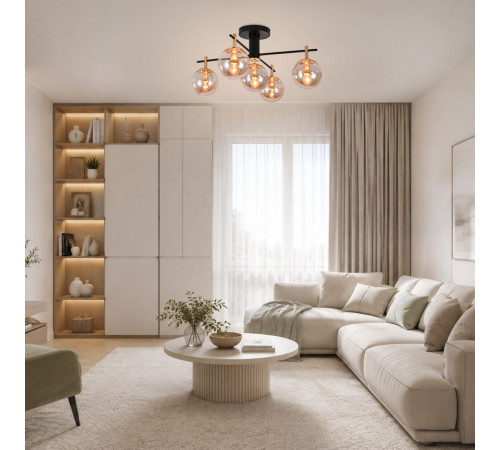 Потолочный светильник Escada Celeste 120007/5R Black/Amber ES0000080