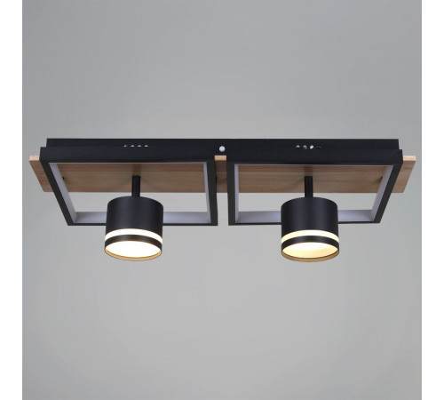 Потолочный светильник Reluce 19560-0.3-2+2 BK+WOOD