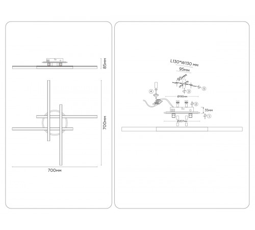 Потолочный светильник Ambrella Light Comfort LineTech FL6281