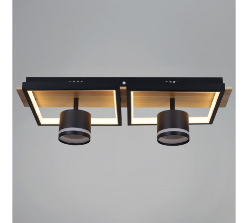 Потолочный светильник Reluce 19560-0.3-2+2 BK+WOOD