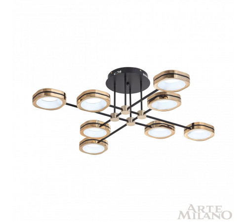 Потолочный светильник Arte Milano Ferrara 277999/8 BK/GD