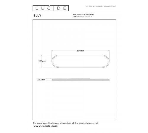 Потолочный светильник Lucide Elly 07121/36/30