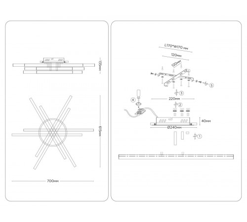 Потолочный светильник Ambrella Light Comfort LineTech FL6271