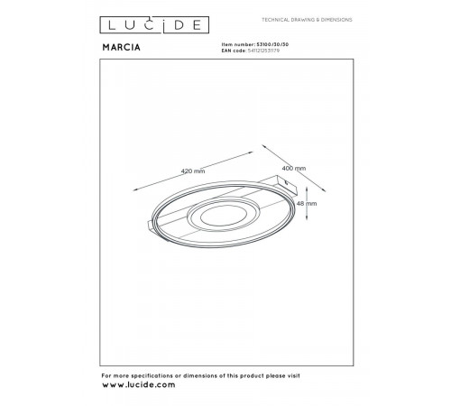 Потолочный светильник Lucide Marcia 53100/30/30