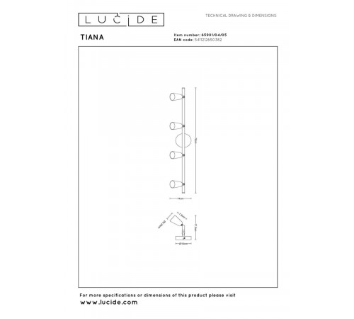 Потолочный светильник Lucide Tiana 65901/04/05