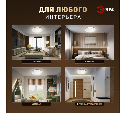 Потолочный светильник Эра Классик без ДУ SPB-6 WH 18W-4K Slim Night SKY