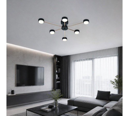Потолочный светильник Escada Luminix 120008/6R Black/Gold ES0000094