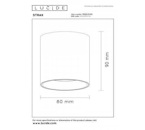 Потолочный светильник Lucide SnaxX 55953/15/08