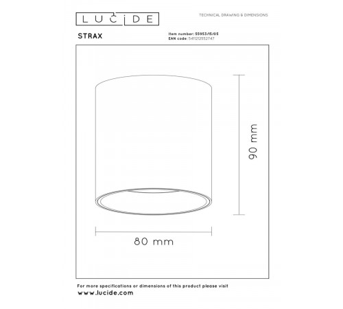 Потолочный светильник Lucide SnaxX 55953/15/05