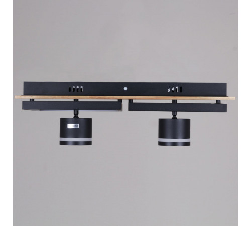 Потолочный светильник Reluce 19560-0.3-2+2 BK+WOOD