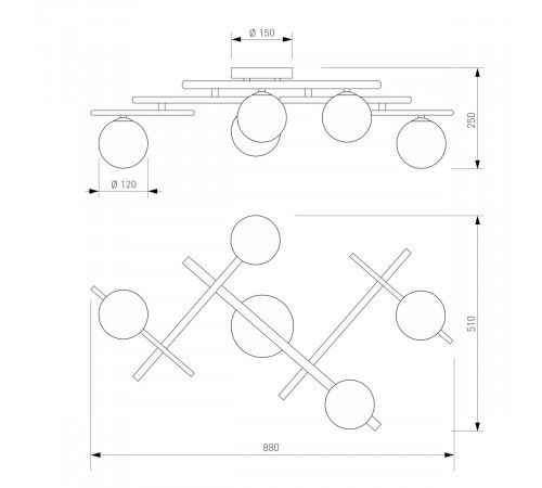Потолочный светильник Eurosvet Liana 502001/5 латунь a072099