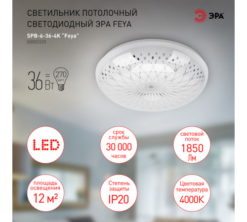 Потолочный светильник Эра SPB-6-36-4K Feya Б0053325