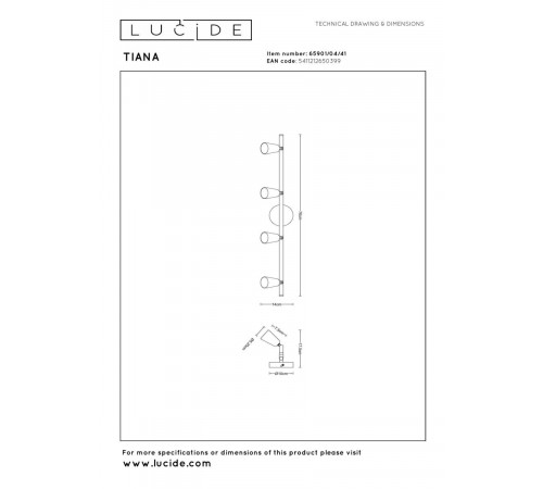 Потолочный светильник Lucide Tiana 65901/04/41