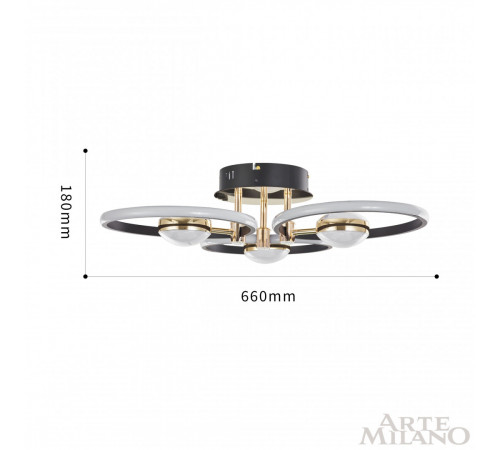 Потолочный светильник Arte Milano Ferrara 276140/3+3 BK/GD