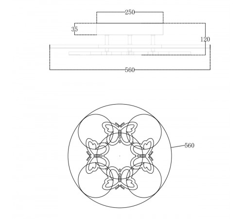 Потолочный светильник Escada Butterfly 10272/8LED