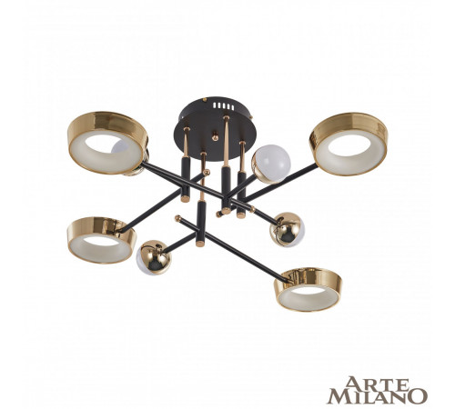 Потолочный светильник Arte Milano Ferrara 273299/8 BK/GD