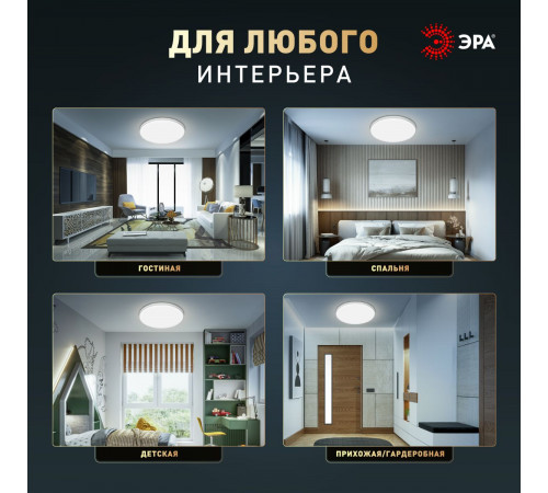 Потолочный светильник Эра Классик без ДУ SPB-6 WH 36W-5K Slim Base