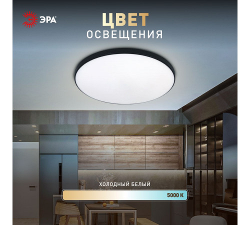 Потолочный светильник Эра Классик без ДУ SPB-6 BK 45W-5K Slim Base