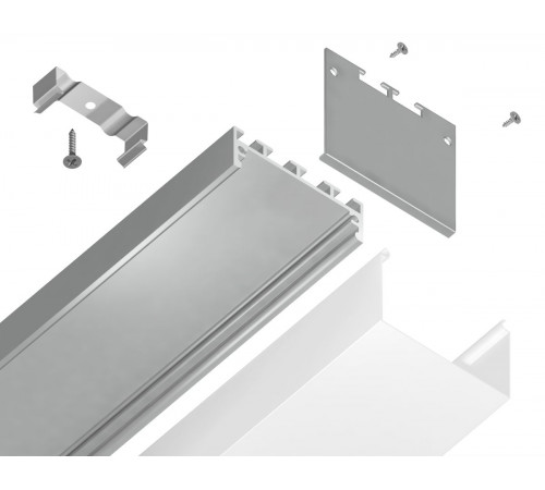 Алюминиевый профиль накладной/подвесной Profile System 42*45 для светодиодной ленты до 33,4мм Ambrella Light Illumination GP3070AL