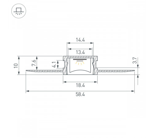 Профиль Arlight HR-M-F-HIDE-3000 (Алюминий) 065922
