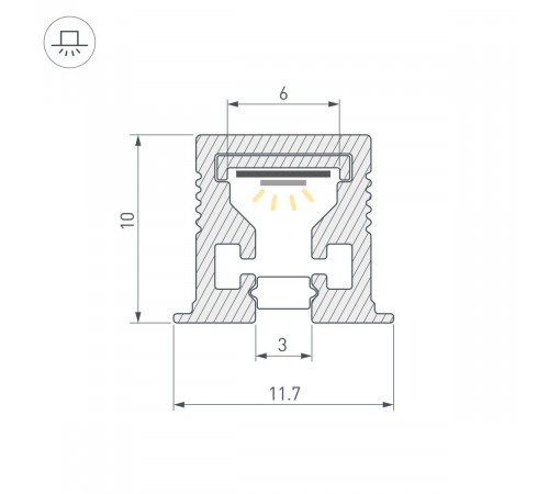 Профиль с экраном Arlight SL-MINI-3-H10-F12-2000 CHAMPAGNE GOLD (Алюминий+пластик) 058626