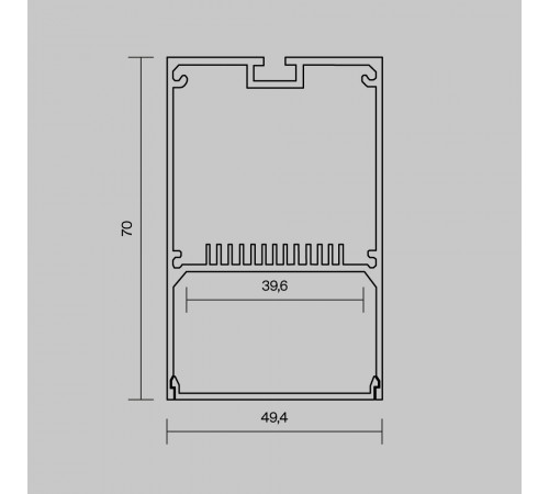 Профиль накладной-подвесной 50х70 (Серебро, 2 м) Maytoni ALM-5070-S-2M