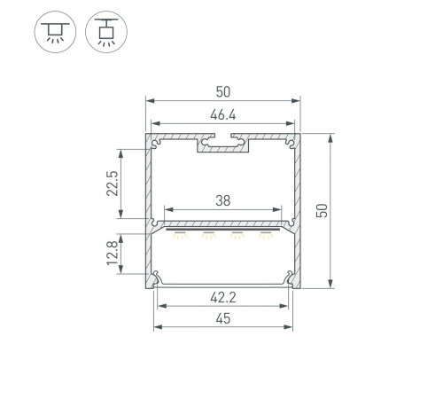 Профиль Arlight SL-LINE-5050-2000 WHITE (BY) (Алюминий) 062804