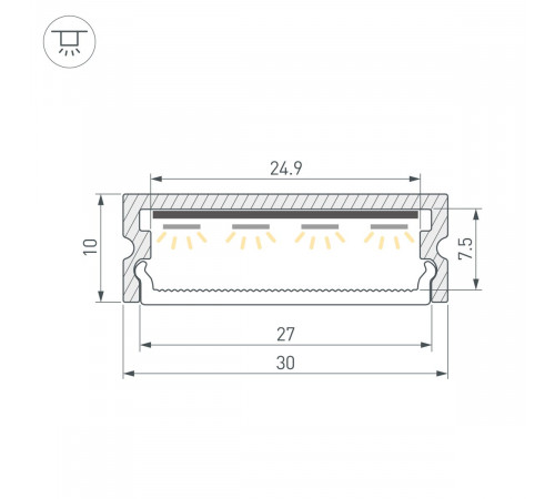 Профиль Arlight LINE-3010-2000 ANOD (Алюминий) 061543