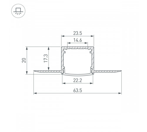 Профиль Arlight FANTOM-W20-H20-2000 ANOD 054185 Профиль Arlight FANTOM-W20-H20-2000 ANOD 054185