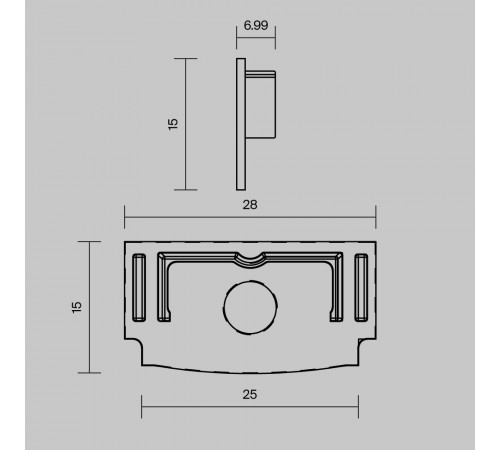 Комплект заглушек для профиля 61×14 2шт Maytoni Led Strip ALM-6114-B-EC 642013