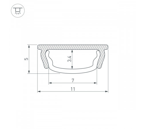 Профиль Arlight ARH-BENT-W11-3000 ANOD (Алюминий) 056202