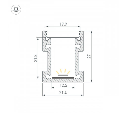 Профиль Arlight FLOOR22-H27-2000 ANOD (Алюминий) 060246