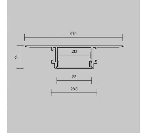 Профиль встраиваемый скрытого монтажа Maytoni Led Strip ALM-6114-S-2M 636019