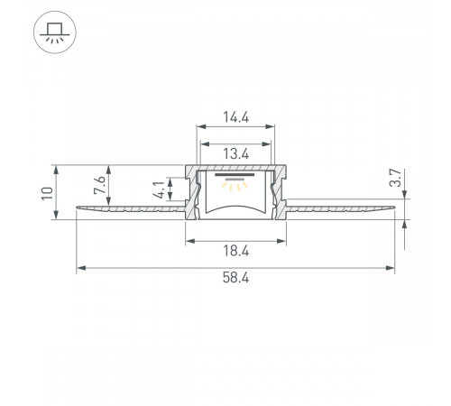 Профиль Arlight HR-M-F-HIDE-2000 (Алюминий) 065921