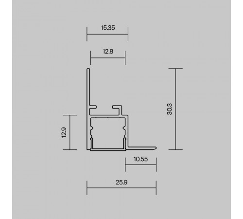Алюминиевый профиль встраиваемый скрытого монтажа 26x30 Maytoni Led Strip ALM-2630-S-2M 632014 Алюминиевый профиль встраиваемый скрытого монтажа 26x30 Maytoni Led Strip ALM-2630-S-2M 632014