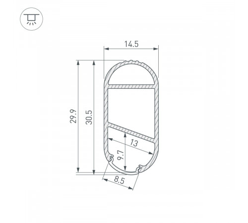 Профиль Arlight WARDROBE-1530-2000 ANOD BLACK 054942