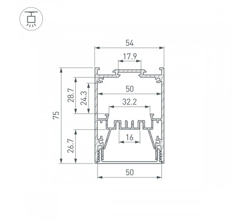 Профиль Arlight IP-LINE-5475-2000 BLACK (Алюминий) 053899 Профиль Arlight IP-LINE-5475-2000 BLACK (Алюминий) 053899