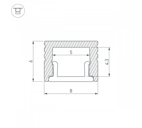 Профиль Arlight SL-MINI-8-H6-2000 ANOD 059124 Профиль Arlight SL-MINI-8-H6-2000 ANOD 059124