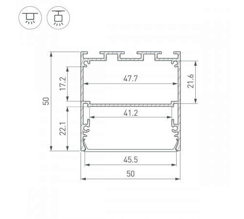Профиль Arlight LINE-M-5050-2500 BLACK 057532