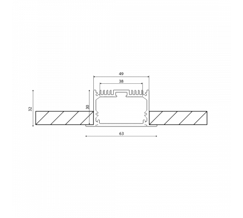 Профиль алюминиевый DesignLed LE.6332-W 003116
