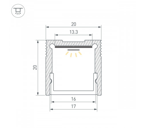 Профиль Arlight SL-SLIM20-H20-3000 ANOD (BY) (Алюминий) 061370
